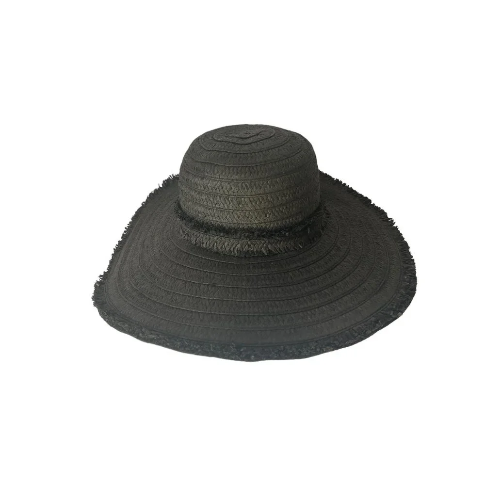 Something Special Floppy Wide Brim Black Bow Straw Hat - Picture 4 of 7
